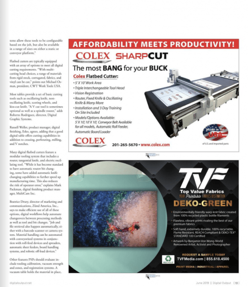 Digital output magazine june 2019 colex finishing solutions